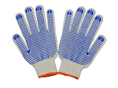 藍點塑紗線手套 高性價比勞保防護之選
